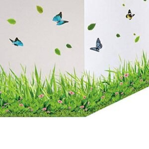 Grass & Butterfly Wall Border Sticker (60 × 77 cm)