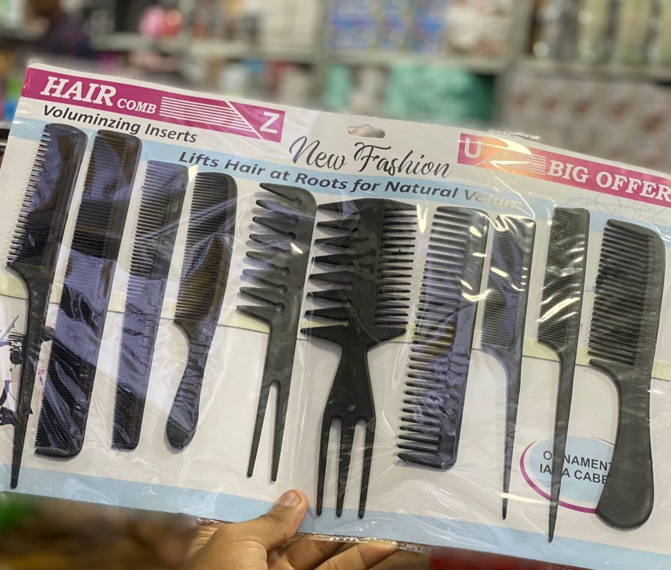 10-Piece Plastic Hair Comb Set