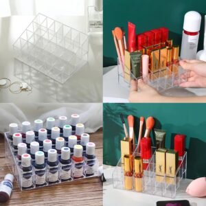 24-Grid Plastic Lipstick Organizer Stand