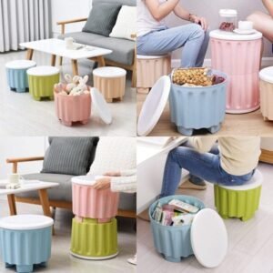 Kids Plastic Storage Stool with Lid