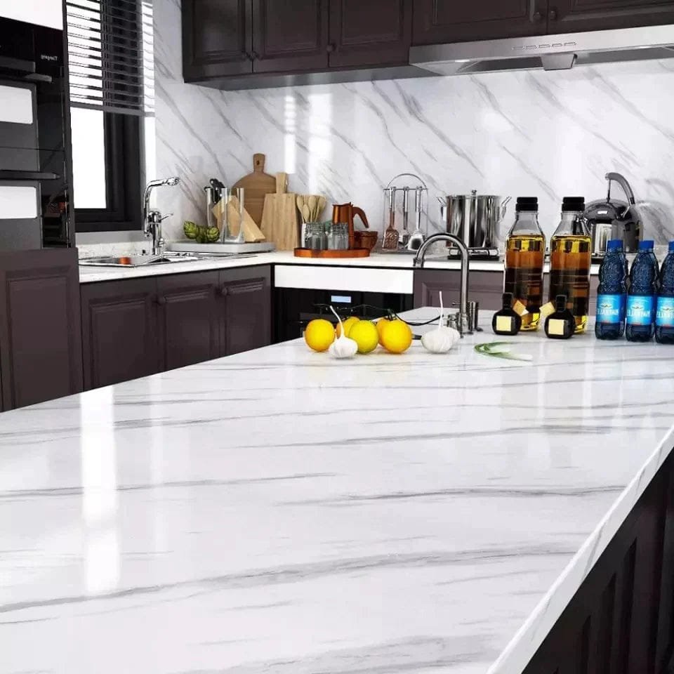 Marble Wall Sheet Sticker 60 x 200cm (White)