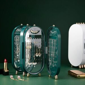Green Jewelry Organizer with Mirror