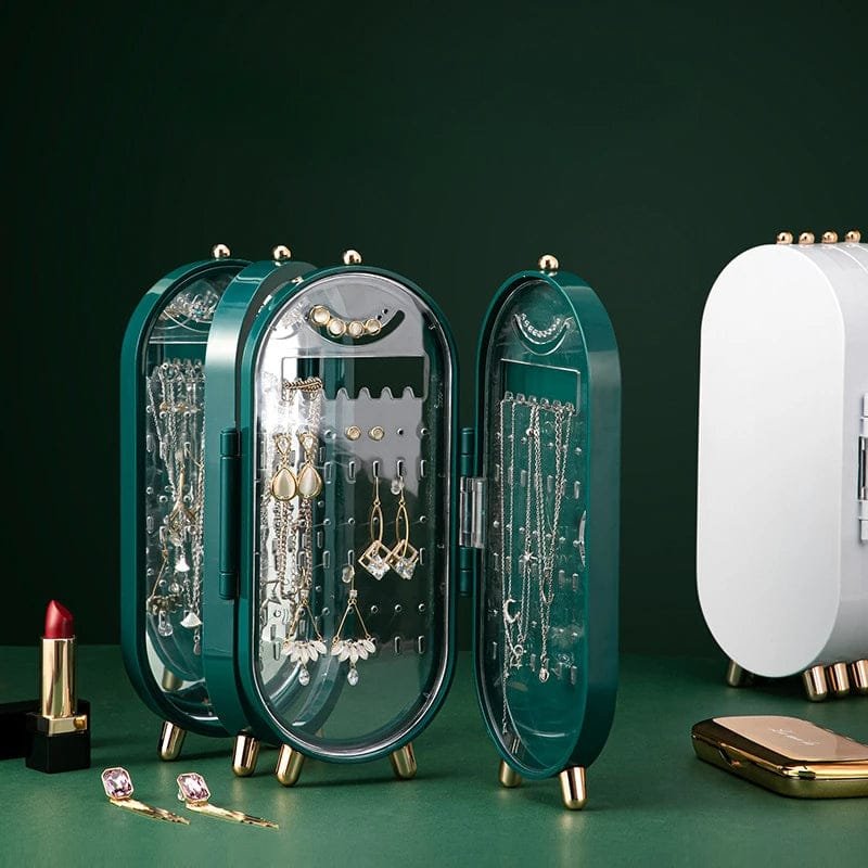 Green Jewelry Organizer with Mirror