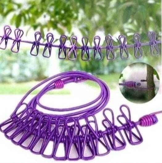 12 Clip Metal Retractable Clothesline