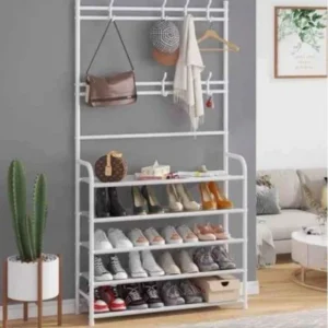 Hall Tree 4-tier Shoe Rack with Coat Hanger