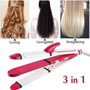 3-in-1 Hair Straightener, Curler & Crimper REM-2102