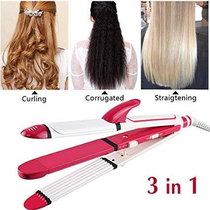 3-in-1 Hair Straightener, Curler & Crimper REM-2102