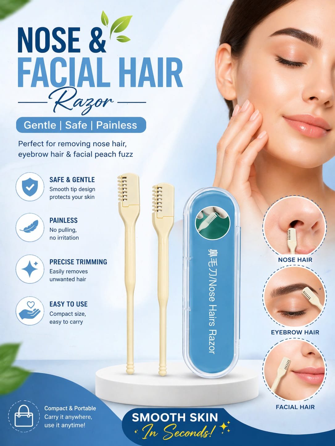 Pack of 2 Manual Nose Hair Trimmers - Image 2