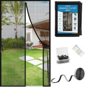 Magnetic Mesh Door Screen (20 × 80 Inch) – Pack of 2