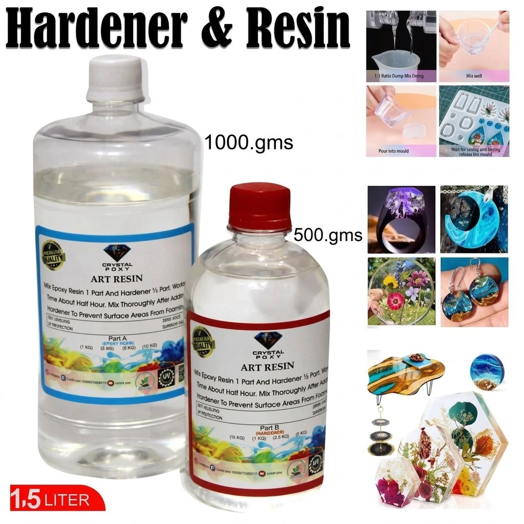 Crystal Poxy Art Resin & Hardener (1500g Set)