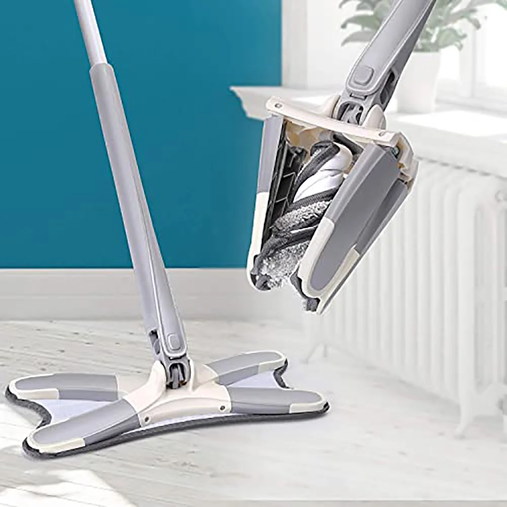 Self-Squeezing X-Shape Microfiber Floor Mop